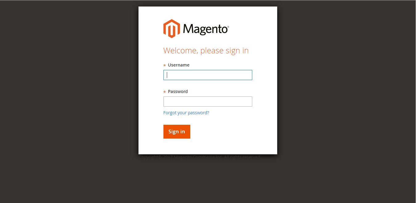 Backup Magento Site - Login Screen